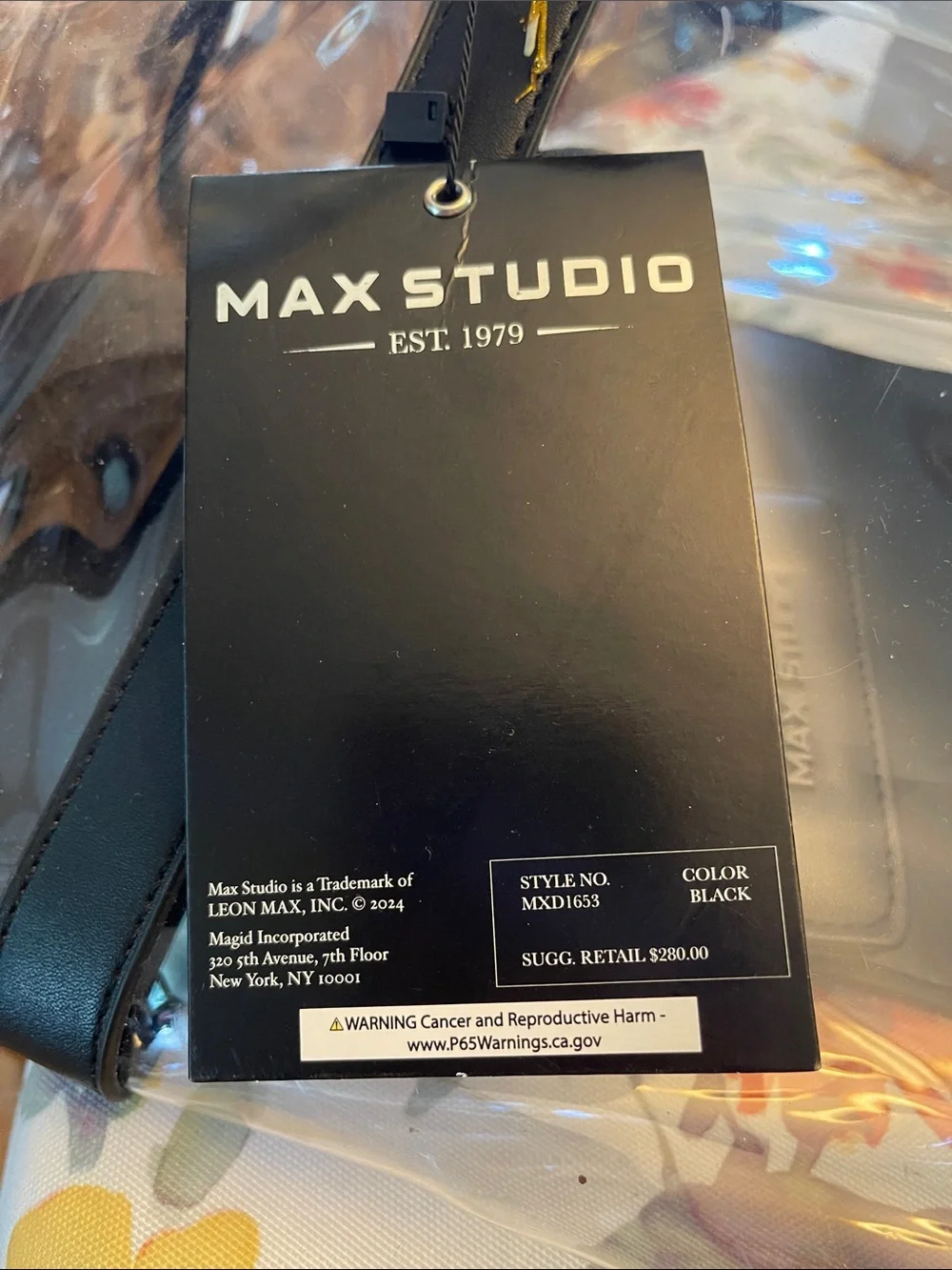 Max Studio Clear Tote with Vegan Leather Trim